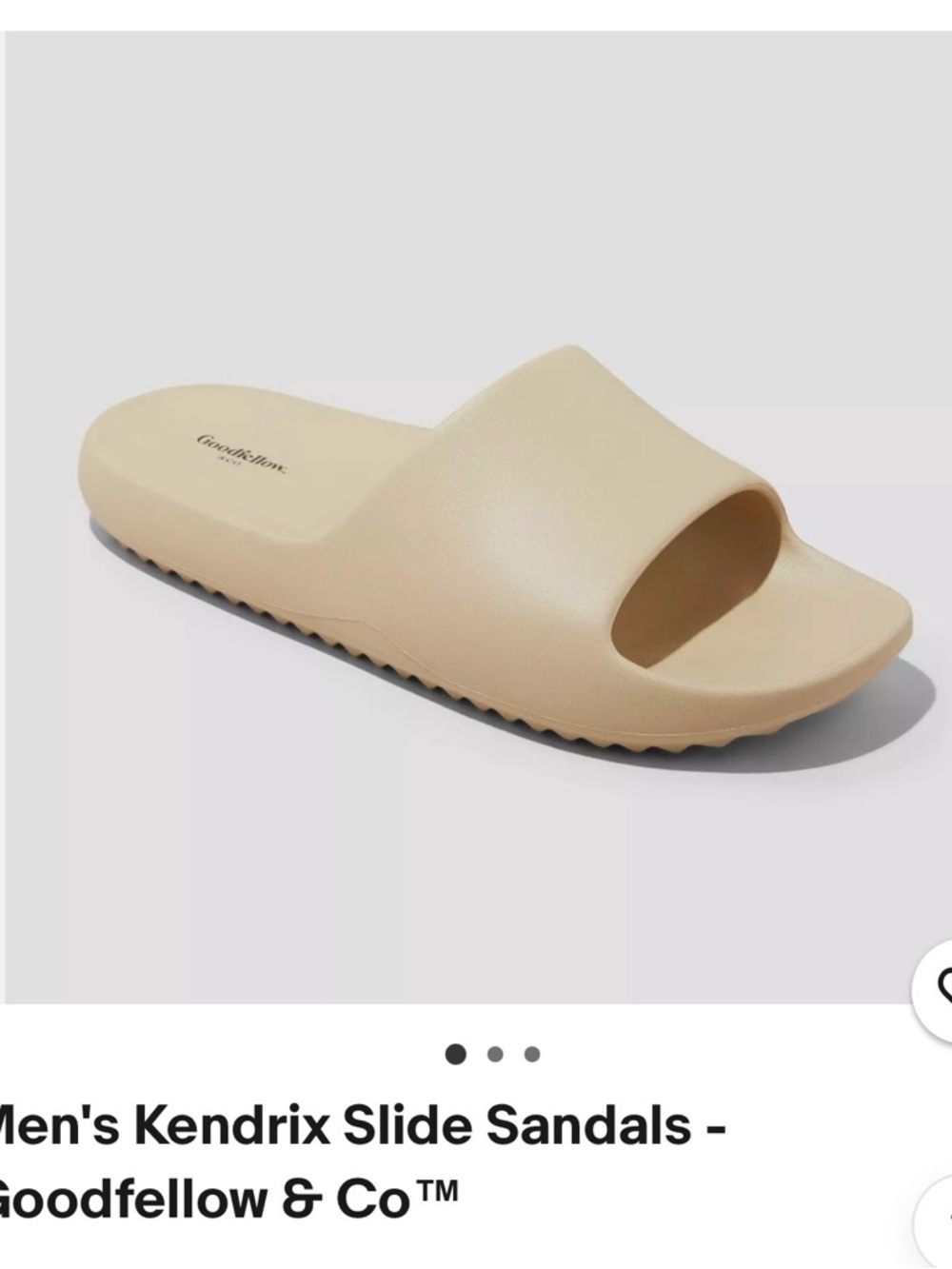 Men’s Size 13 Slides Kendrix Goodfellow & Co Slide Sandals in Taupe NEW